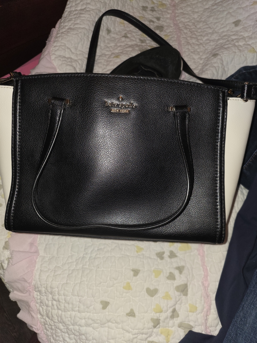 kate spade Black & White Leather Satchel